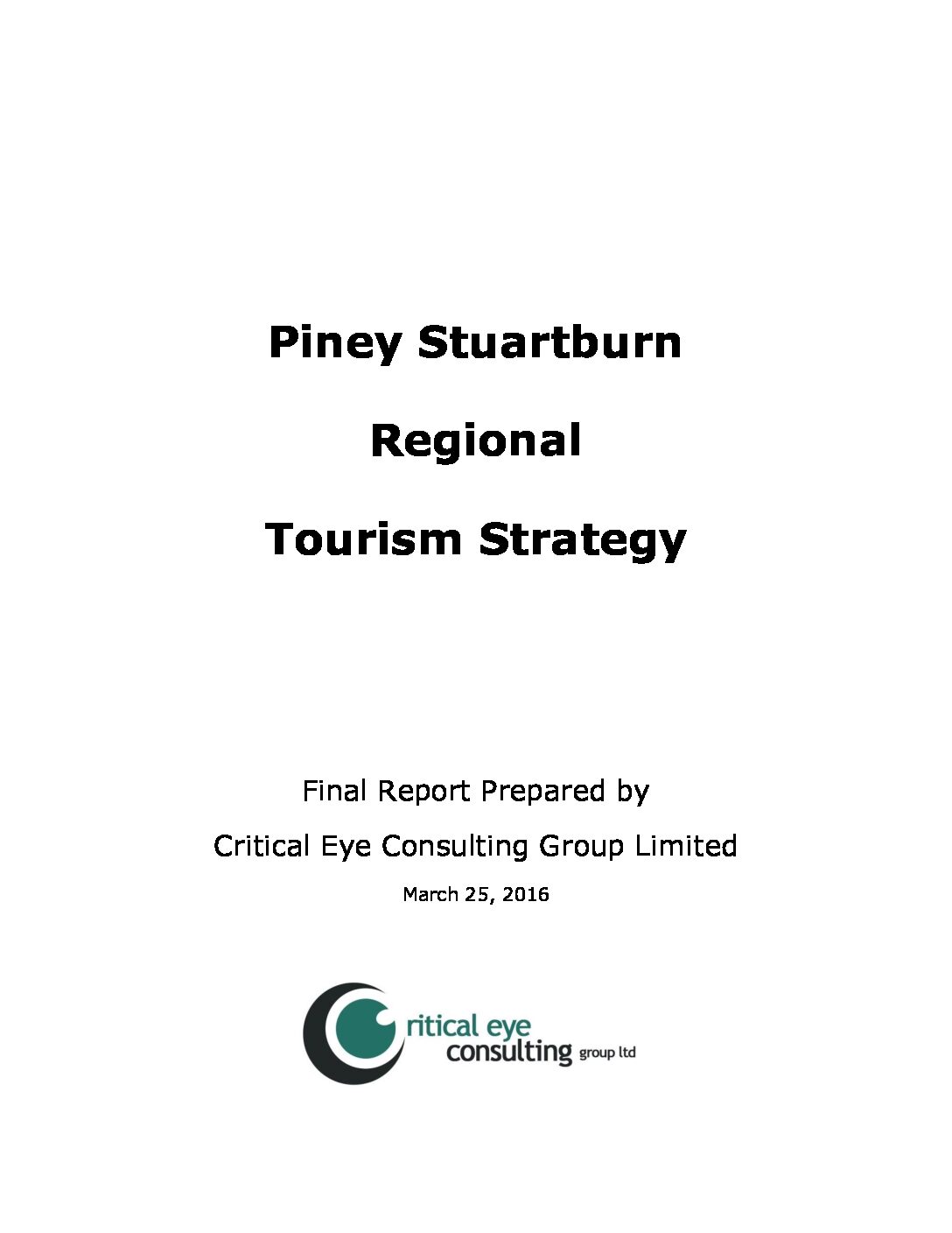 2016 Piney Stuartburn Regional Tourism Strategy