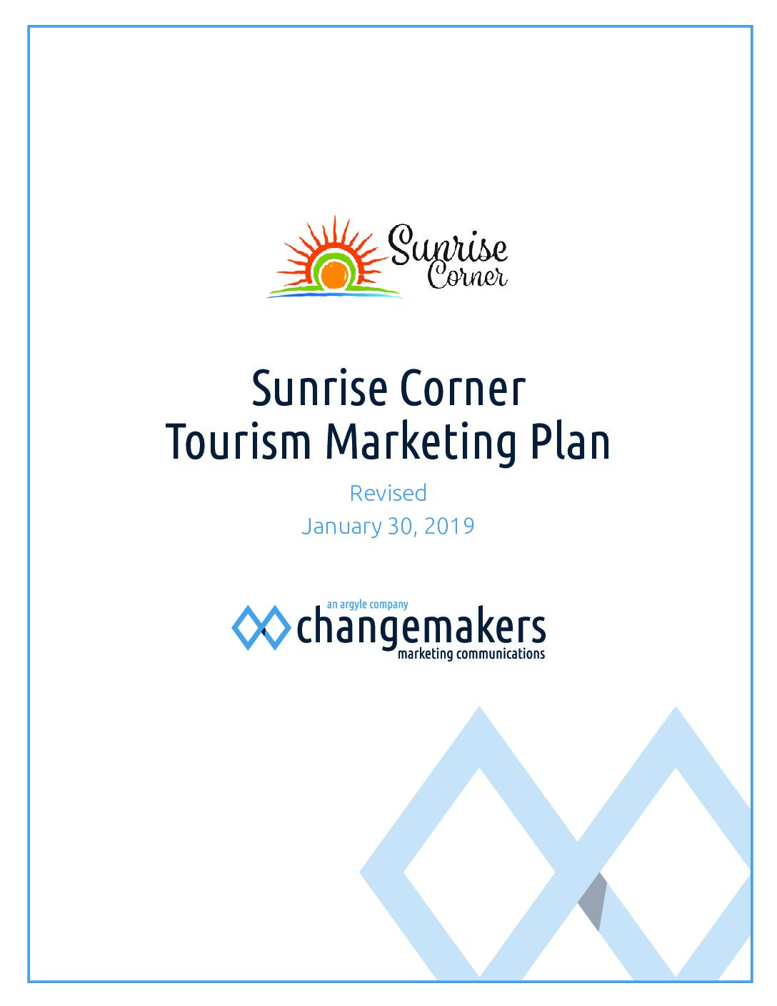 2019 Sunrise Corner Tourism Marketing Plan
