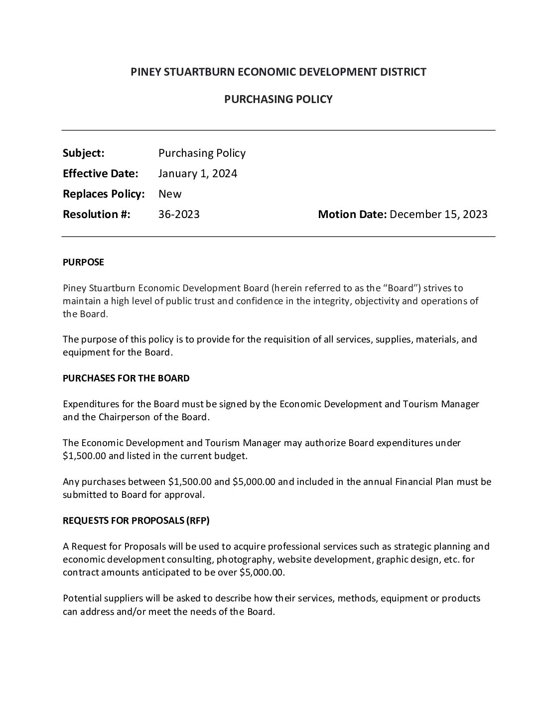 PSED Purchasing Policy 2023_12_15